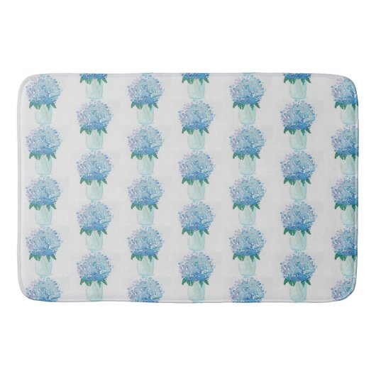 Blauwe en Paarse hydrangea Badmat (Voorkant)