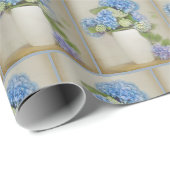 Blauwe en paarse hydrangea bouquet cadeaupapier (Rol Hoek)