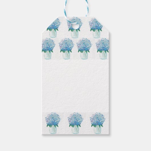 Blauwe en Paarse hydrangea Cadeaulabel (Voorkant)