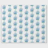 Blauwe en Paarse hydrangea Cadeaupapier (Vlak)