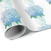 Blauwe en Paarse hydrangea Cadeaupapier (Rol Hoek)
