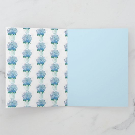 Blauwe en Paarse hydrangea Kaart (Binnen)