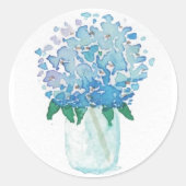 Blauwe en Paarse hydrangea Ronde Sticker (Voorkant)