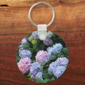 Blauwe en Paarse hydrangea Sleutelhanger (Voorkant)