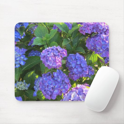 Blauwe en Paarse hydrangeas Muismat (Met muis)