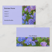 Blauwe en Paarse hydrangeas Visitekaartje (Voorkant / Achterkant)