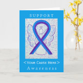 Blauwe en Paarse kaart met lintkaart (Gele Bloem)