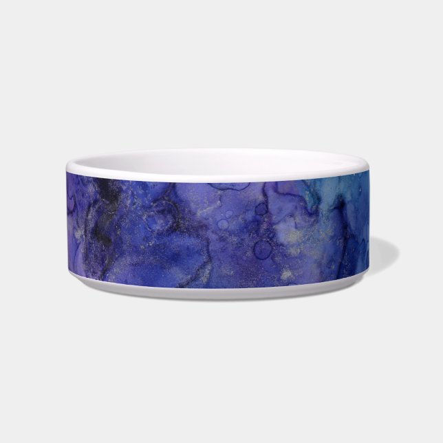 blauwe en paarse kat - voedselkom voerbakje (Voorkant)