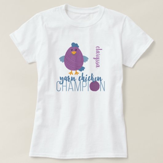 Blauwe en Paarse kippen T-shirt (Design voorkant)