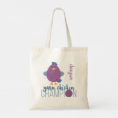 Blauwe en Paarse kippen Tote Bag (Achterkant)