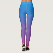 Blauwe en paarse kleuren strepen Leggings (Achterkant)