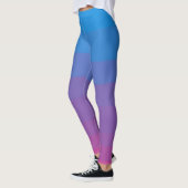 Blauwe en paarse kleuren strepen Leggings (Links)