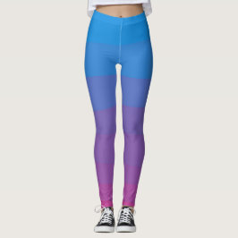 Blauwe en paarse kleuren strepen Leggings