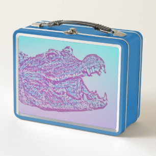 Blauwe en Paarse krokodillenprint