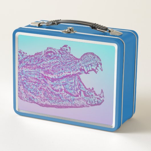 Blauwe en Paarse krokodillenprint (Voorkant)