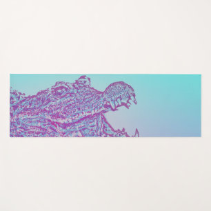 Blauwe en Paarse krokodillenprint Yogamat
