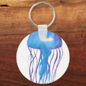 Blauwe en Paarse kwallen Sleutelhanger (Voorkant)