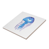 Blauwe en Paarse kwallen Tegeltje (Zijkant)