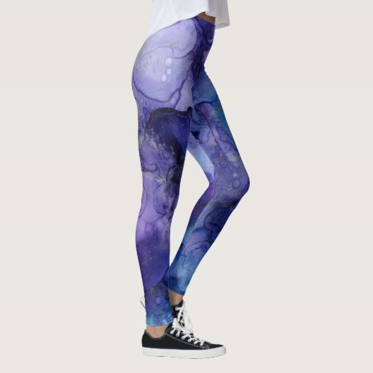 Blauwe en paarse leggings (Rechts)