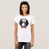 Blauwe en Paarse lint Penguin T-shirt (Voorkant volledig)