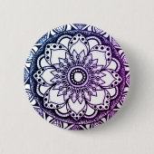 Blauwe en Paarse Mandala Button (Voorkant)