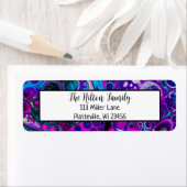 Blauwe en Paarse marmervochtige kunst Etiket (Insitu)