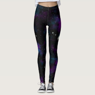 Blauwe en Paarse melkweg Leggings