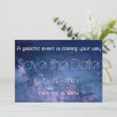 Blauwe en Paarse melkweg Save The Date (Staand voorkant)