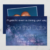 Blauwe en Paarse melkweg Save The Date (Voorkant / Achterkant)