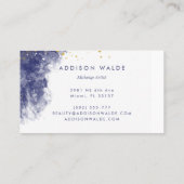 Blauwe en Paarse moderne vloeibare Waterverf Visitekaartje (Achterkant)