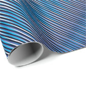 Blauwe en paarse moiré Stripes - Trippy Abstract Cadeaupapier (Rol Hoek)