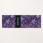 Blauwe en paarse neonbloemen yogamat (Voorkant (horizontaal))