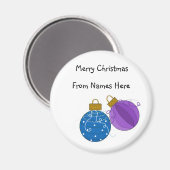 Blauwe en Paarse Ornamenten Label Magneet (Voorkant / Achterkant)