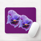 Blauwe en paarse Pansies Mousepad Muismat (Met muis)