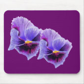 Blauwe en paarse Pansies Mousepad Muismat (Voorkant)
