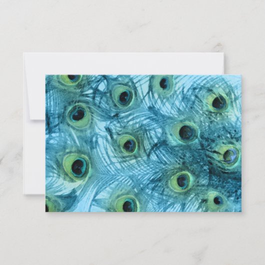 Blauwe en Paarse Peacock Response Kaart (Voorkant)