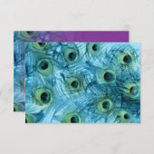 Blauwe en Paarse Peacock Response Kaart (Voorkant / Achterkant)