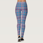 Blauwe en paarse plaid monogram leggings (Achterkant)