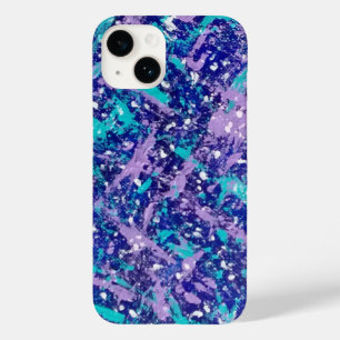 Blauwe en Paarse platter Art Case-Mate iPhone 14 Hoesje