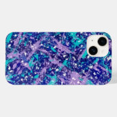 Blauwe en Paarse platter Art Case-Mate iPhone Case (Achterkant (horizontaal))