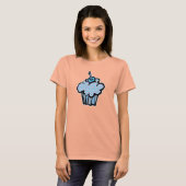 blauwe en paarse pokstip t-shirt (Voorkant volledig)