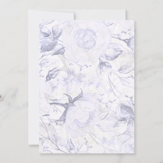 Blauwe en Paarse Rozen bruiloft uitnodiging (Achterkant)