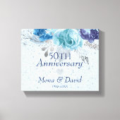 Blauwe en Paarse Rozen Canvas Afdruk (Voorkant)