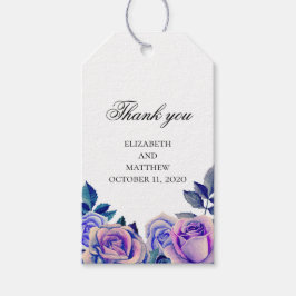 Blauwe en paarse rozen dank je. Huwelijkscadeau la Cadeaulabel