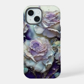 Blauwe en Paarse Rozen iPhone 15 Case (Achterkant)