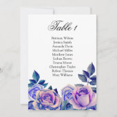 Blauwe en paarse rozen. Tabel plan Kaart (Voorkant)