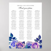 Blauwe en paarse rozen. Wedijzerskaart Poster (Voorkant)