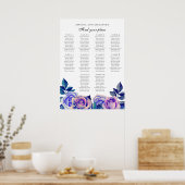 Blauwe en paarse rozen. Wedijzerskaart Poster (Keuken)