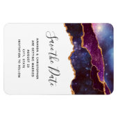 Blauwe en Paarse ruimte en sterren die de datum op Magneet (Horizontaal)