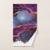 Blauwe en Paarse ruimte en sterren met Gold Ribbon Bad Handdoek (Handdoek)